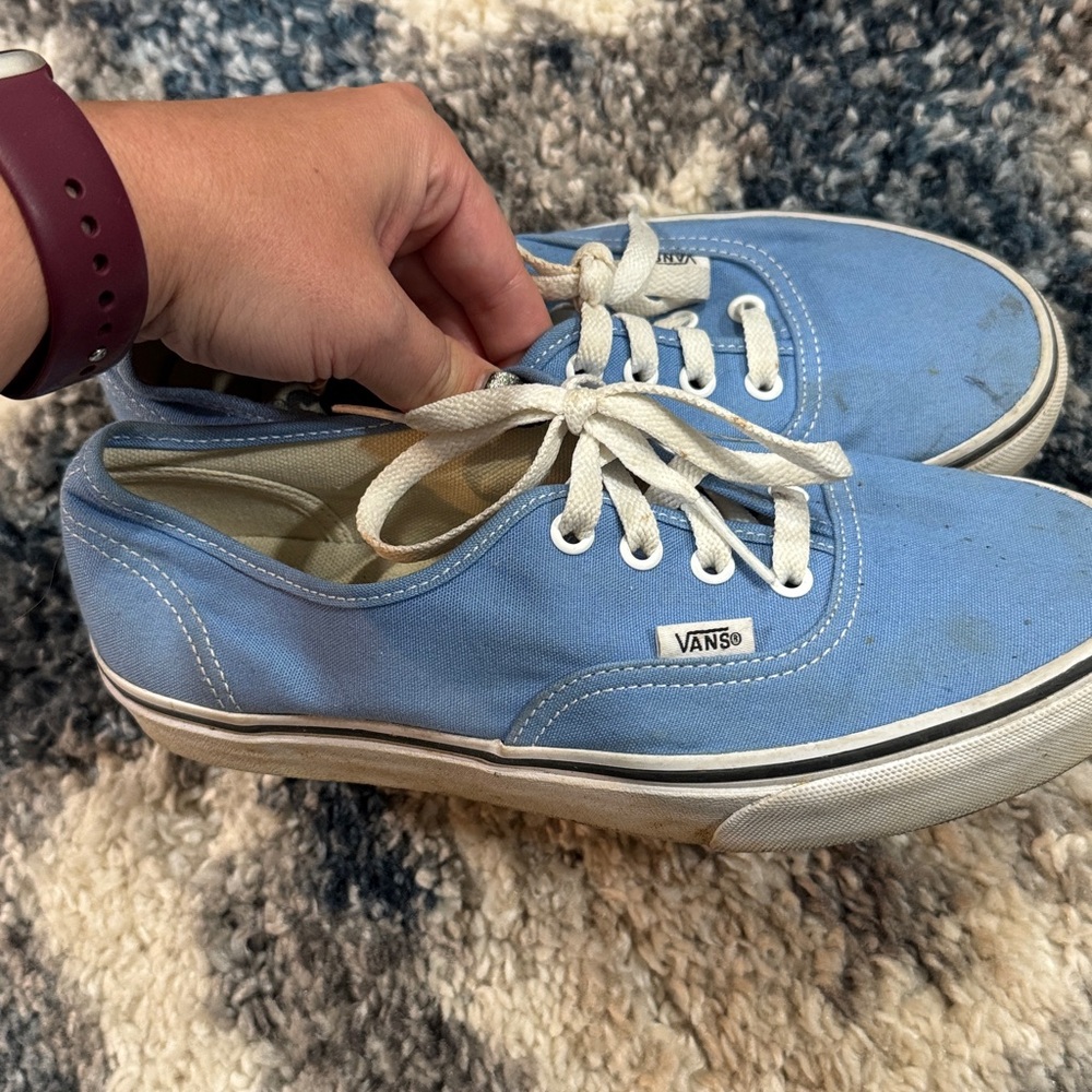 Vans Light Blue Canvas Shoes with White Accents